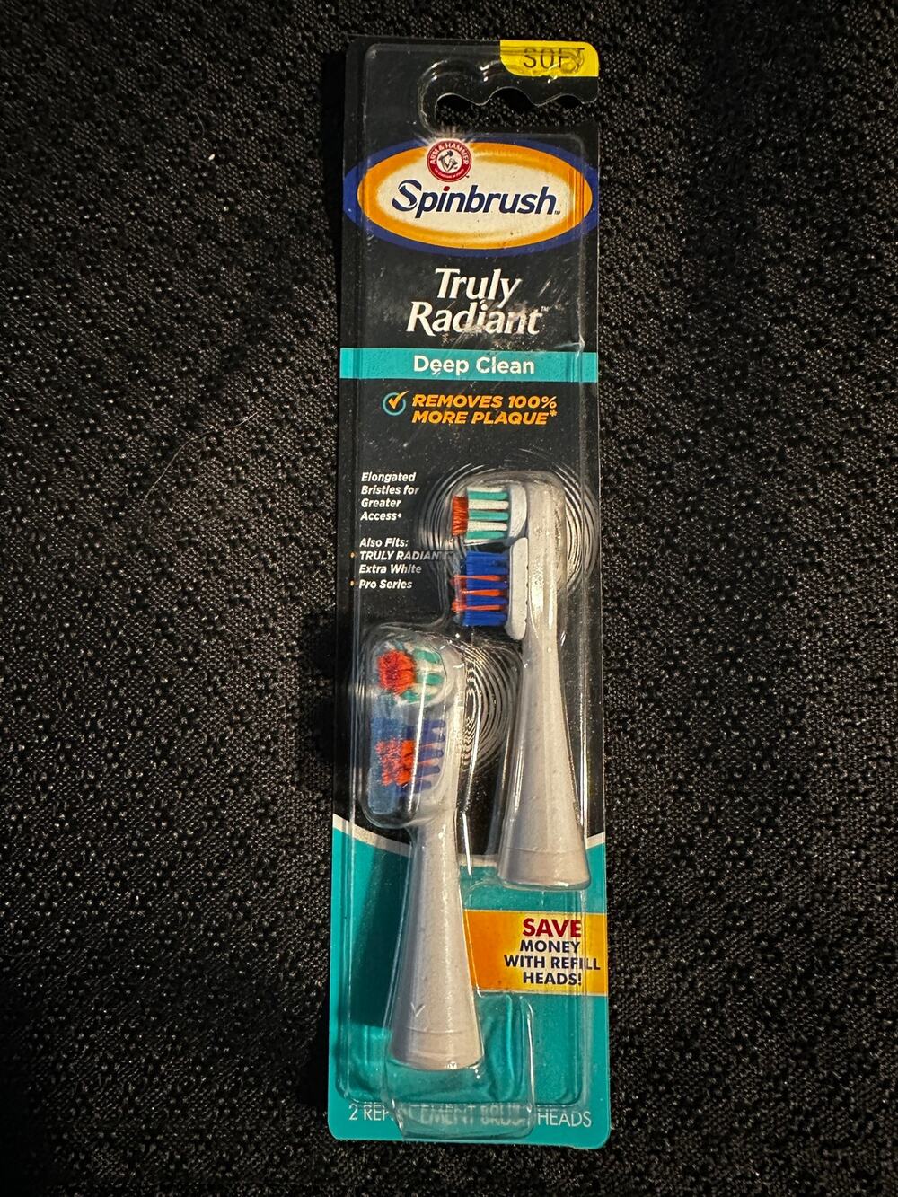 Arm & Hammer Spinbrush Truly Radiant Replacement Heads 2 Brush Refills Soft